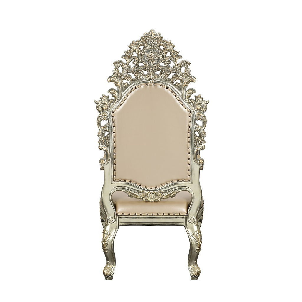 Sorina - Arm Chair (Set of 2) - Synthetic Leather & Antique Gold
