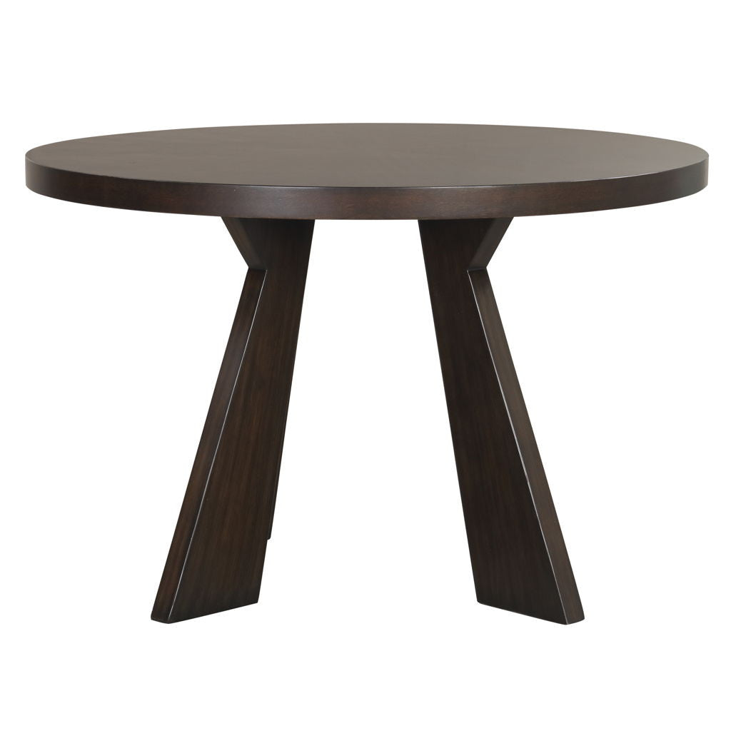 Chestnut Ridge - 5 Piece Dining Room Set (Round 47" Table & 4 Chairs) - Brown / Beige