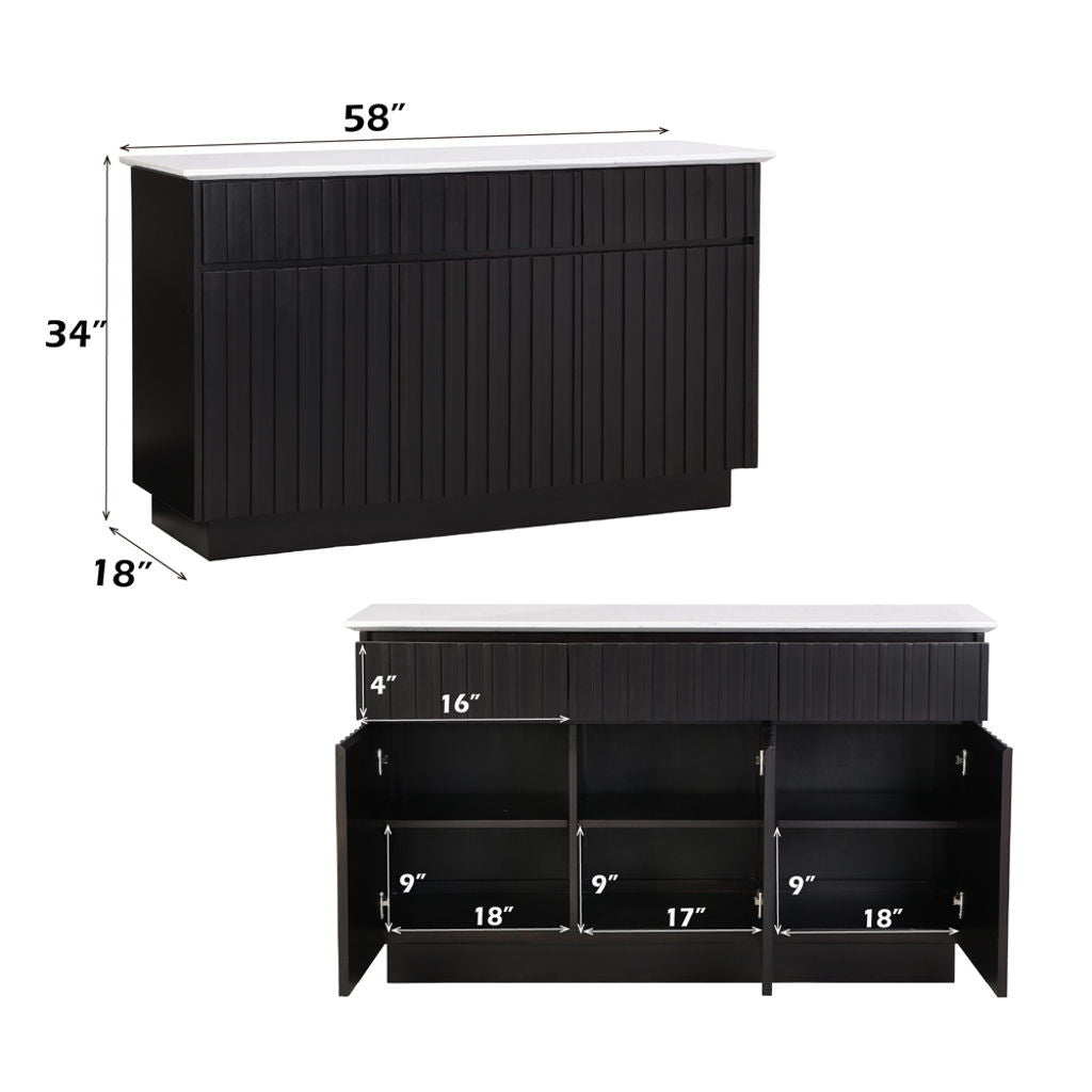 Jaramillo - Server - Engineering Marble Top & Black