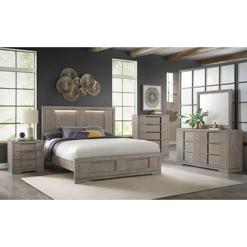 Kelis - 3 Drawer Nightstand With USB - Gray