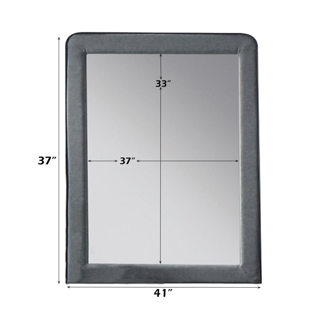 Valda - Mirror - Light Gray Fabric