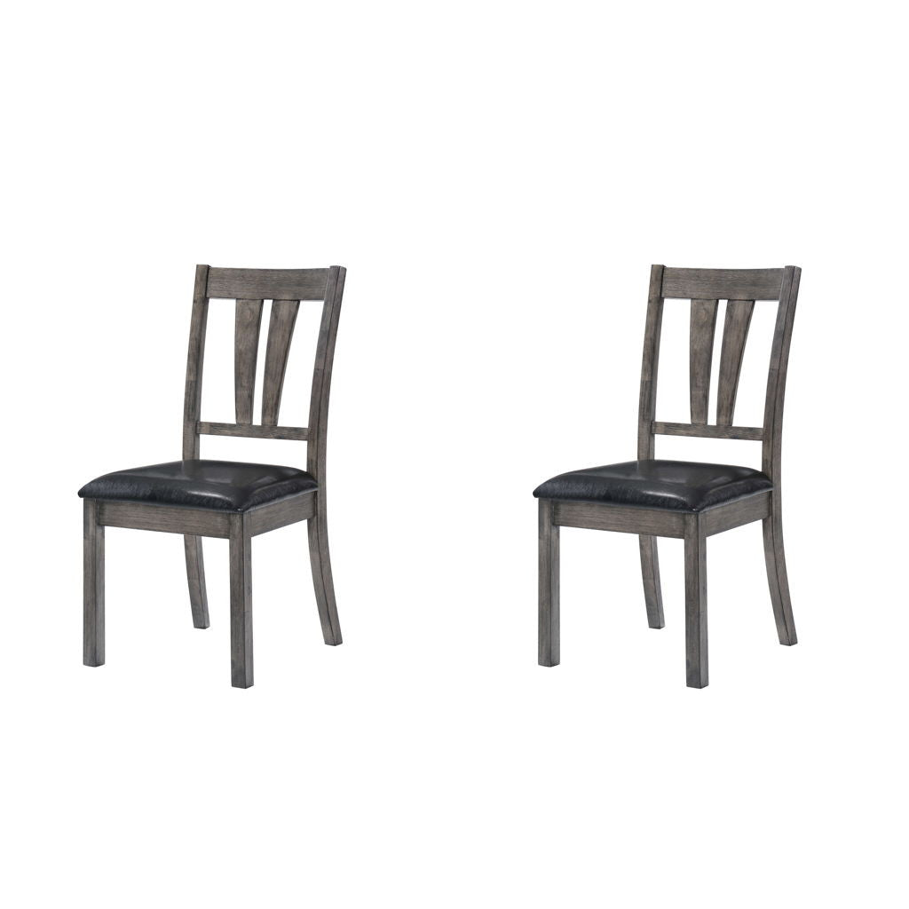 Nathan - Fan Back Chair With PU Seat (Set of 2) - Gray Oak
