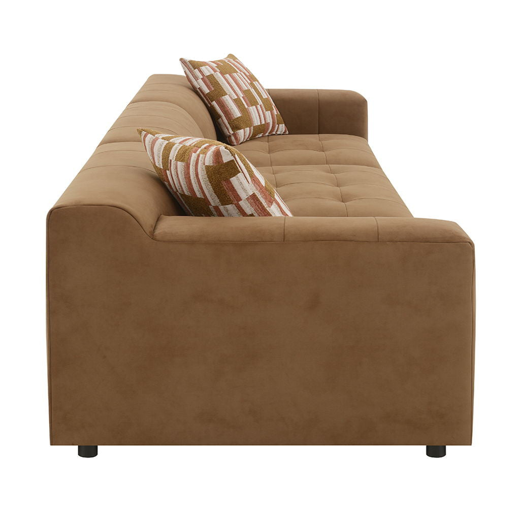 Zoey - Modular - LF Arm Chair With Pillow - Chocolate Suede