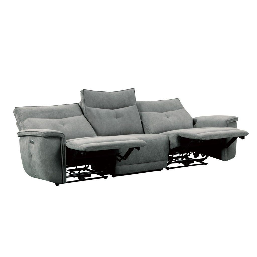 Tesoro - 3 Piece Power Double Reclining Sofa - Dark Gray