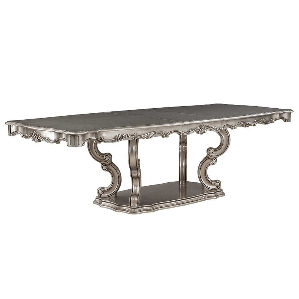 Ariadne - Dining Table With Pedestal - Antique Platinum