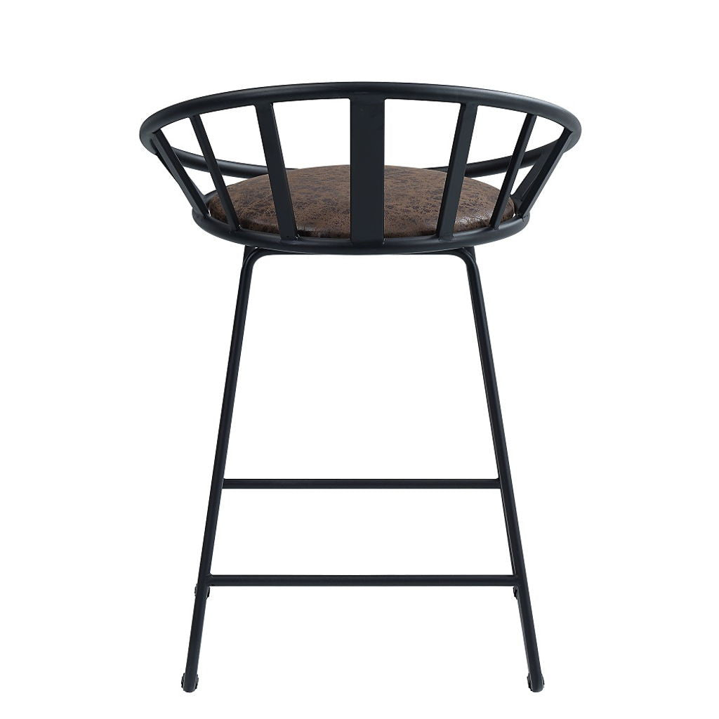 Zudora - Counter Height Chair (Set of 2) - Synthetic Leather & Black