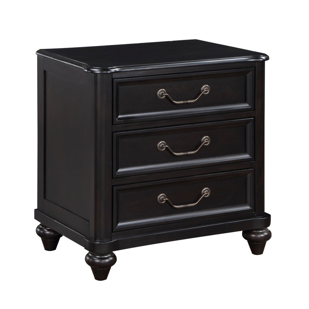 Herman - Nightstand - Charcoal Brown