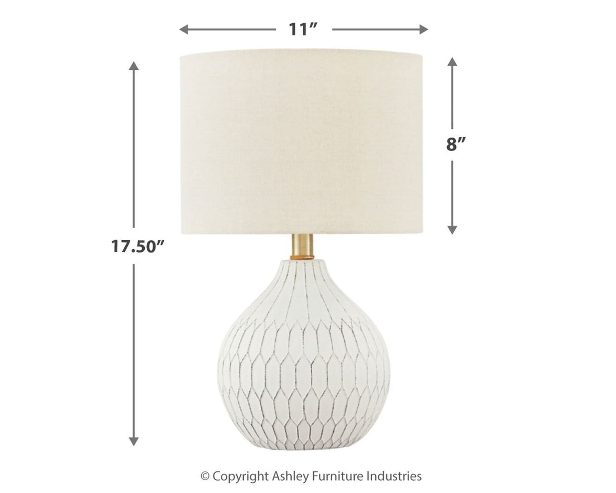 Wardmont - Ceramic Table Lamp - White