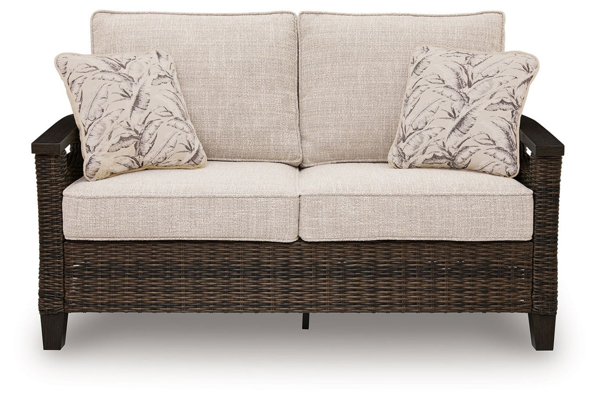 Monterey Point - Loveseat With Cushion - Dark Brown