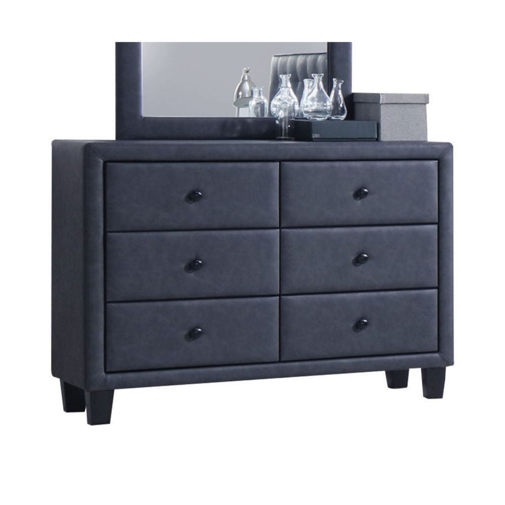 Saveria - Dresser - Two Tone Gray Synthetic Leather