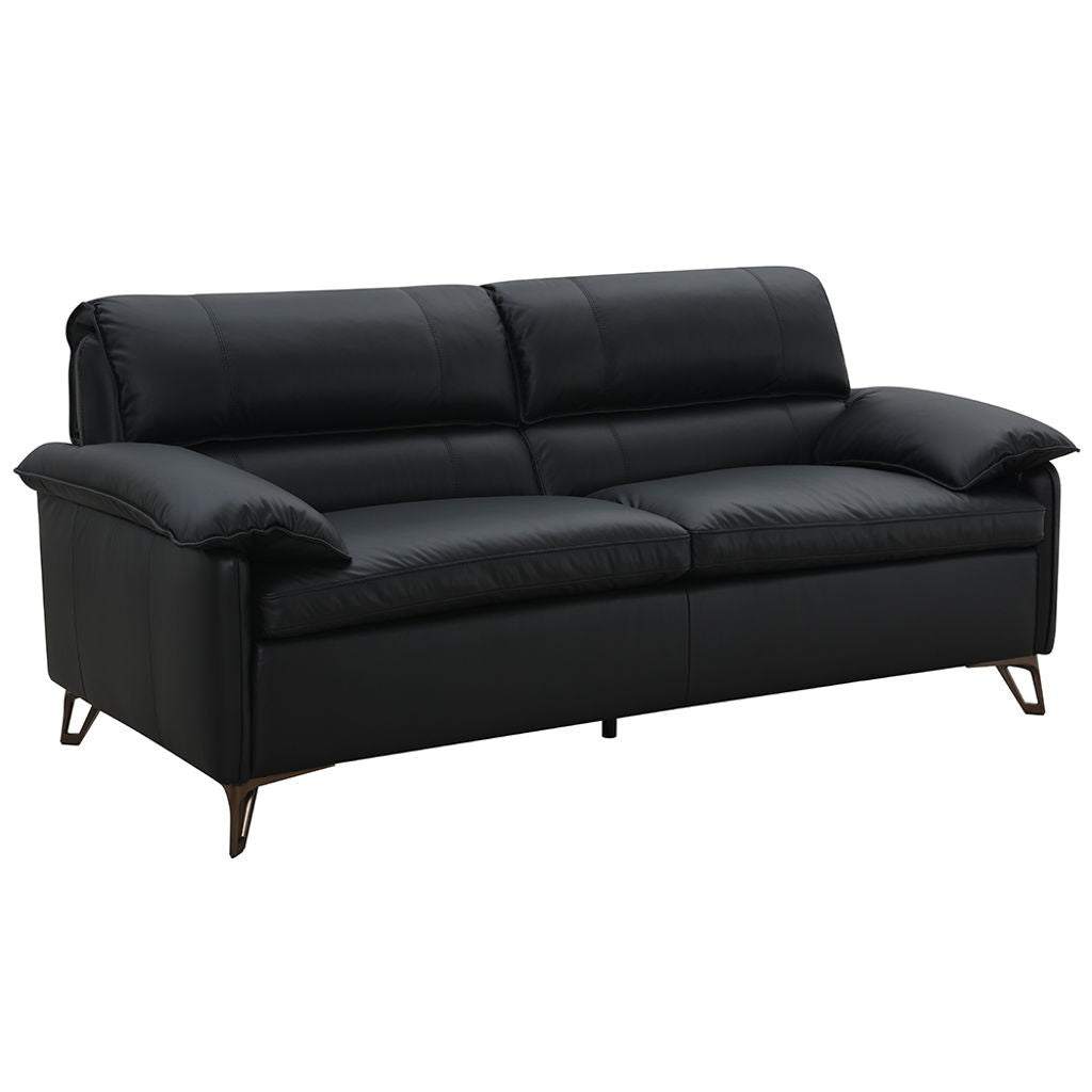 Eilene - Loveseat - Black Top Grain Leather