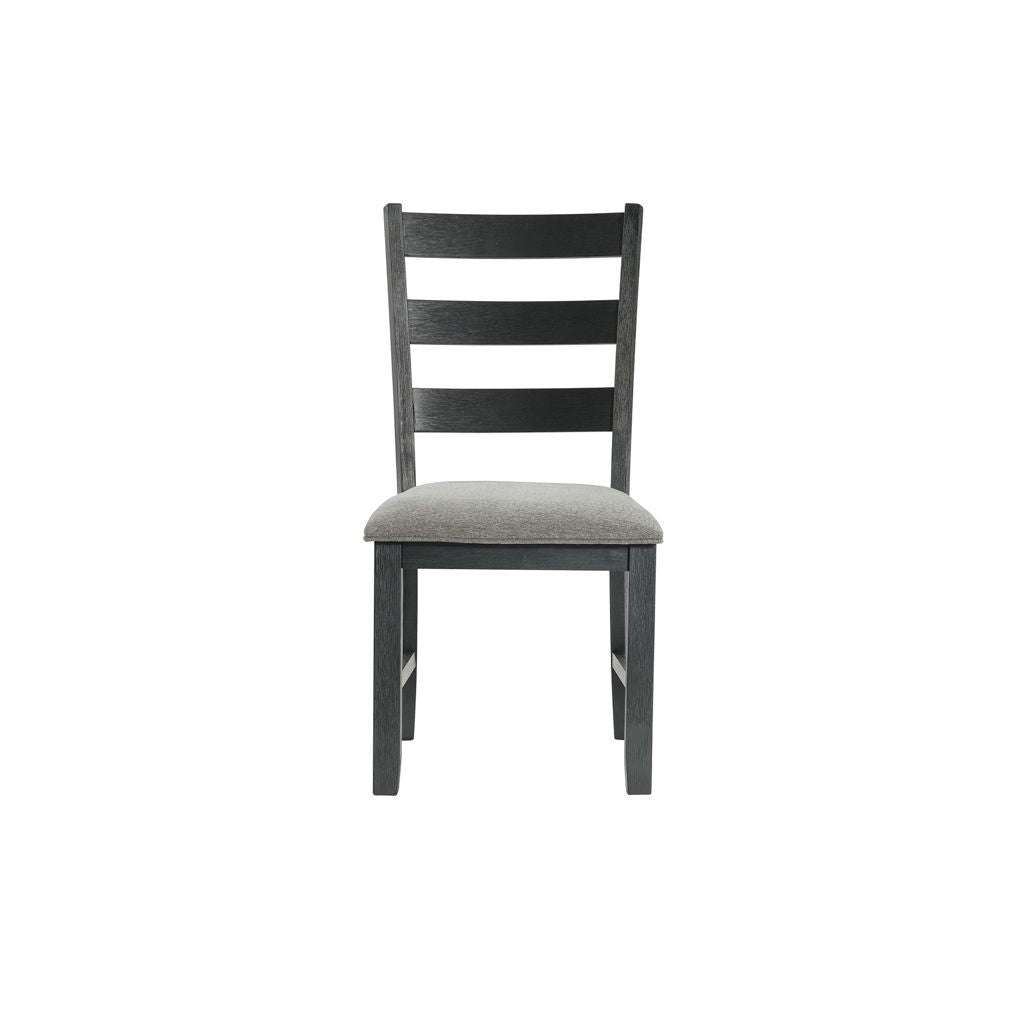 Martin - Dining Side Chair With Gray Fabric (Set of 2) - Black Finish