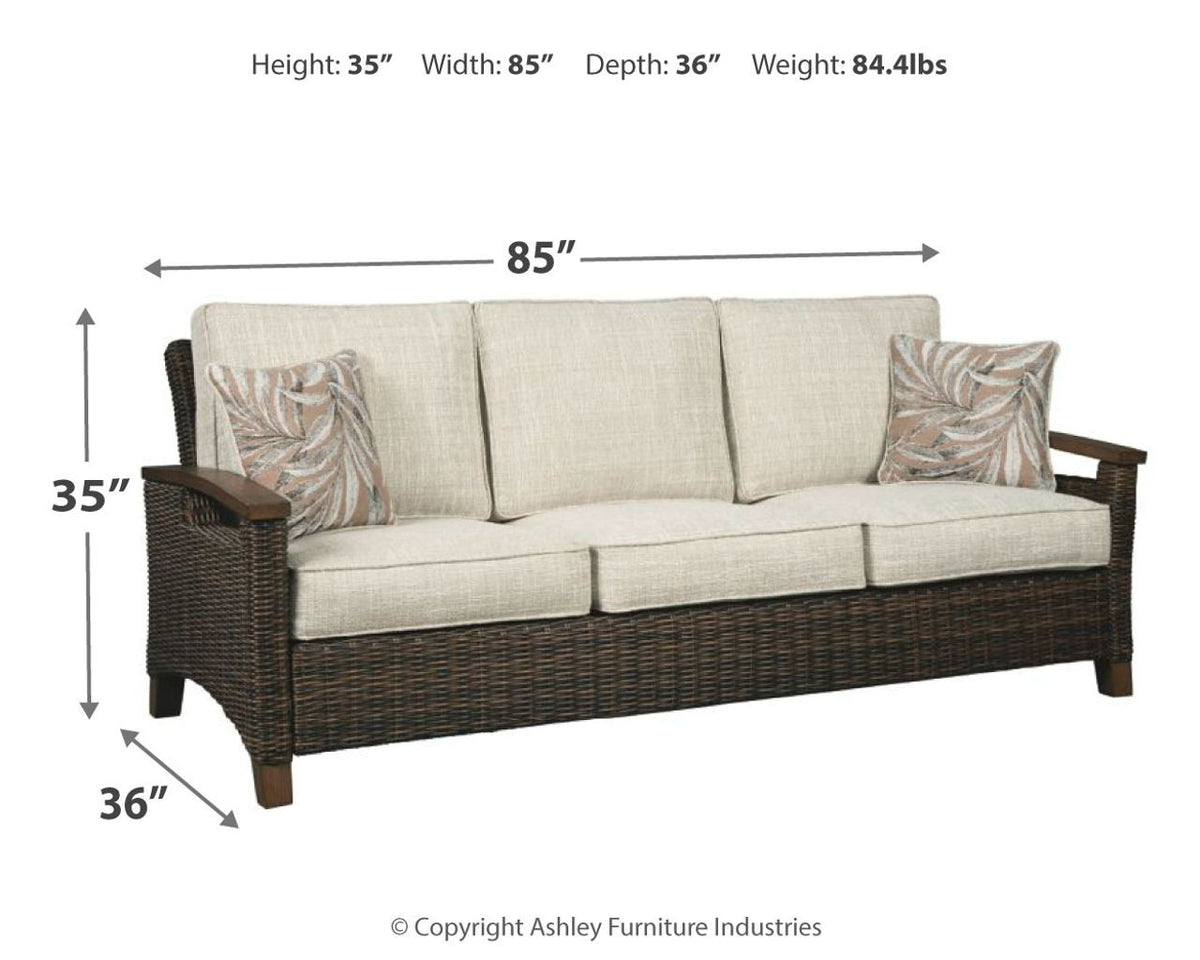 Paradise Trail - Sofa with Cushion - Medium Brown