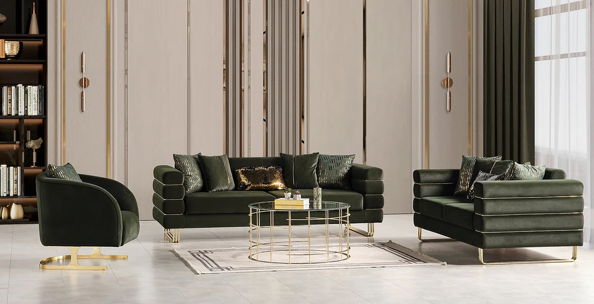 PORTOFINO Olive Green Luxury Livingroom Set