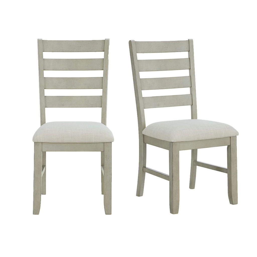 Farmington - Ladder Back Dining Side Chair (Set of 2) - Washed Stone / Light Beige