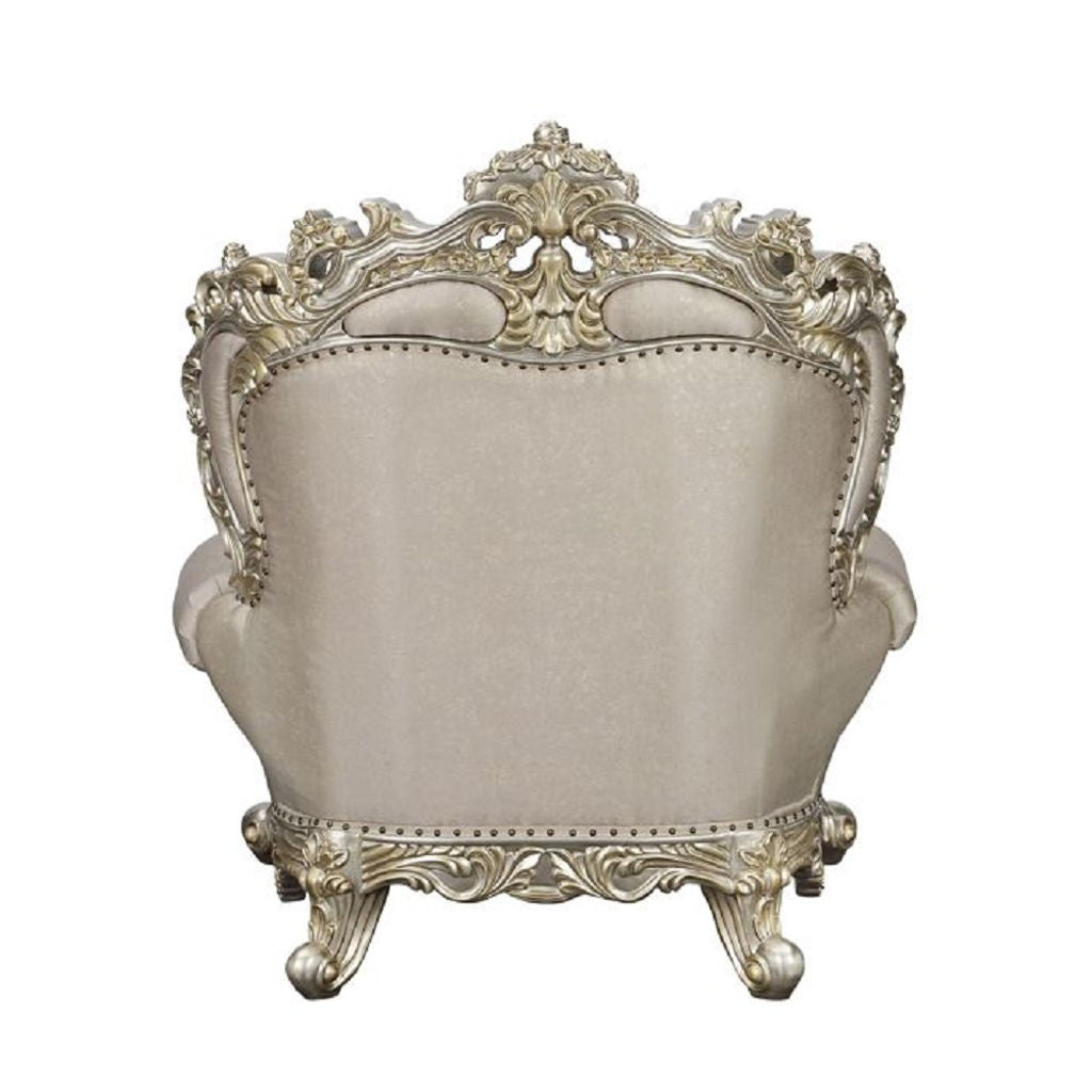 Danae - Chair With 2 Pillows - Fabric, Champagne & Gold