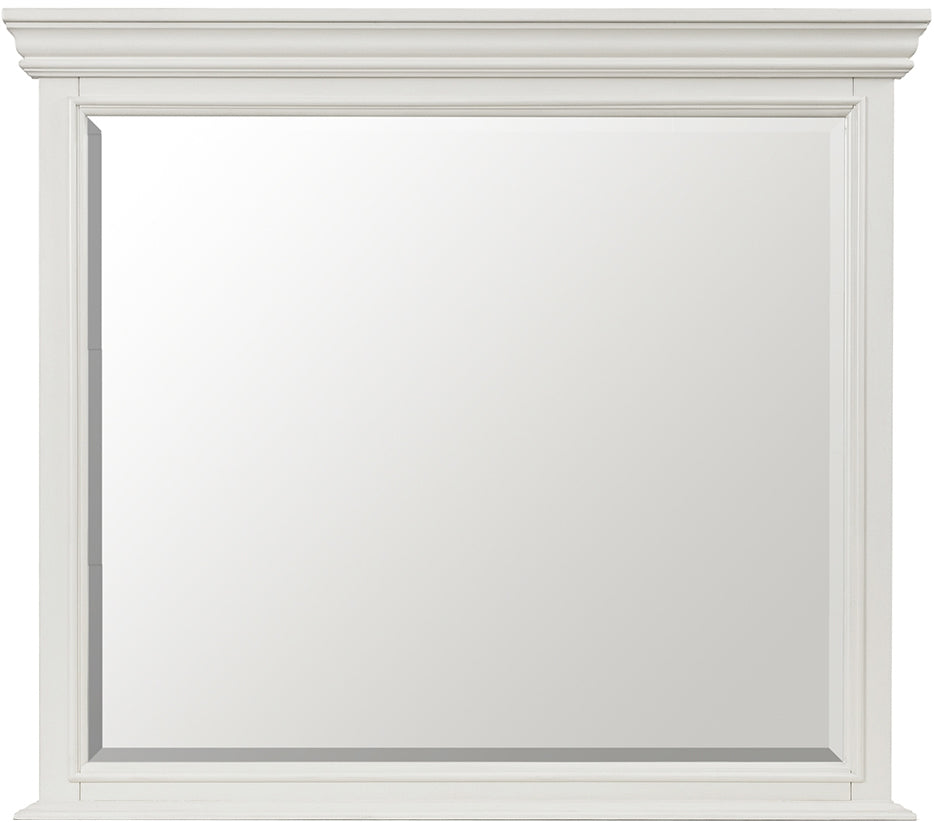 EMERSEN White 62" x 80" Height Dresser & Mirror with Jewelry Drawers