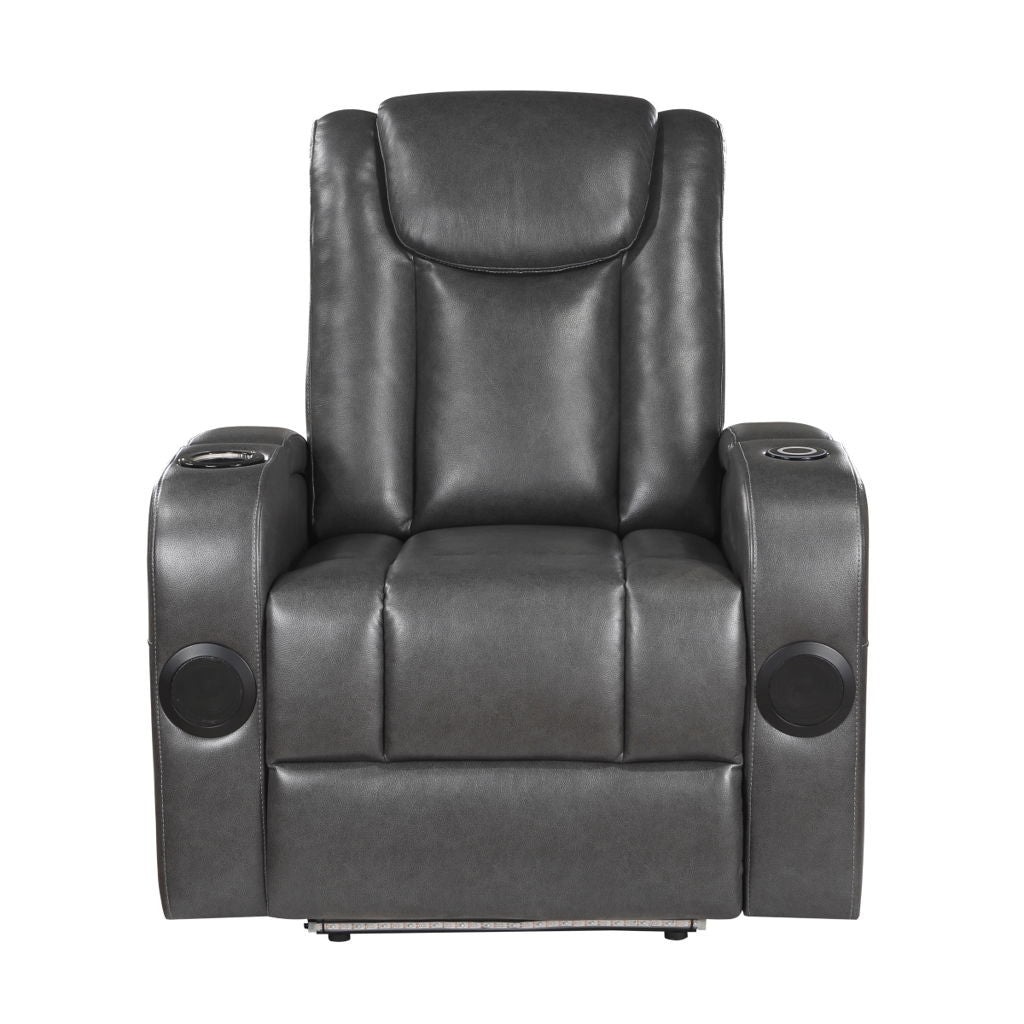 Turbo - Power Reclining Chair With Wireless Charger - Gray