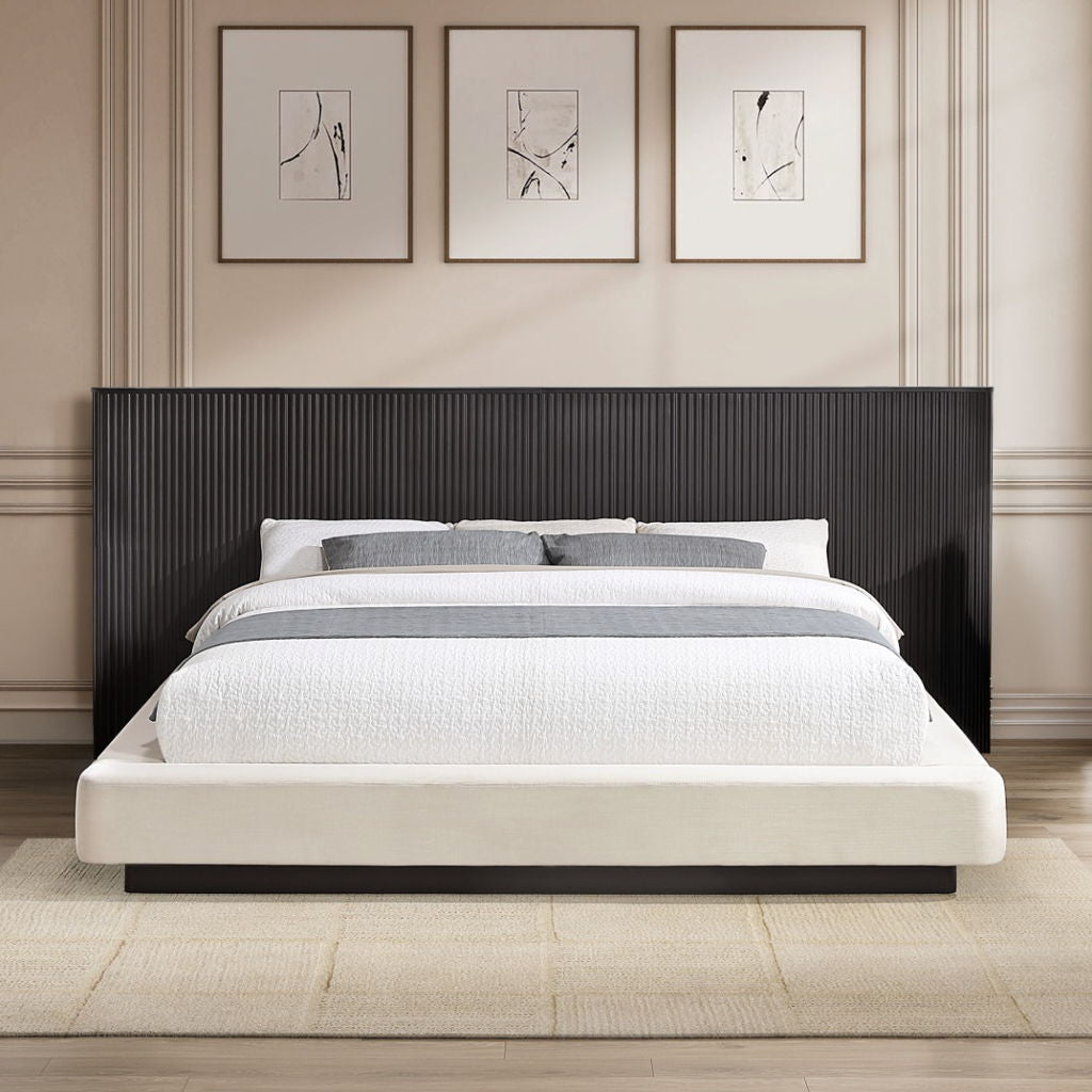 Clayten - Queen Bed - Beige / Espresso