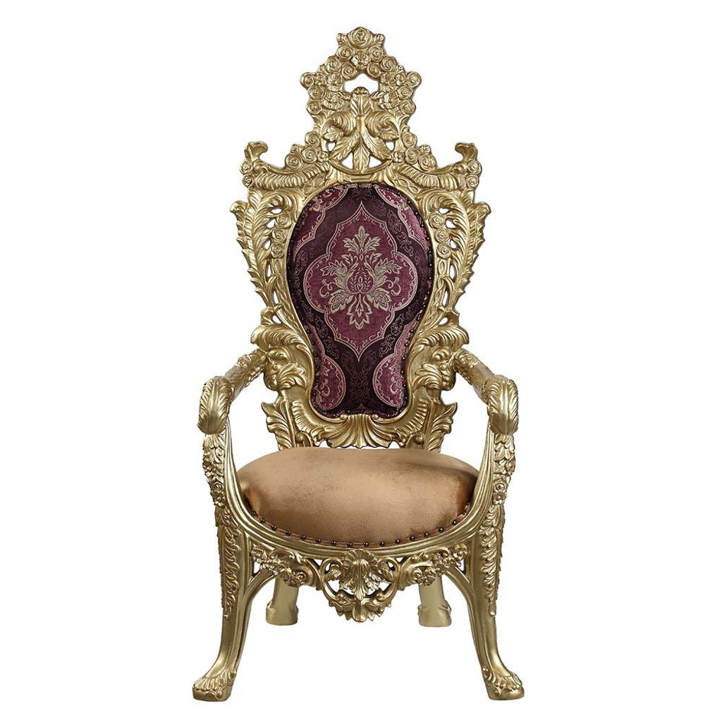 Bernadette - Arm Chair (Set of 2) - Pattern Fabric & Gold