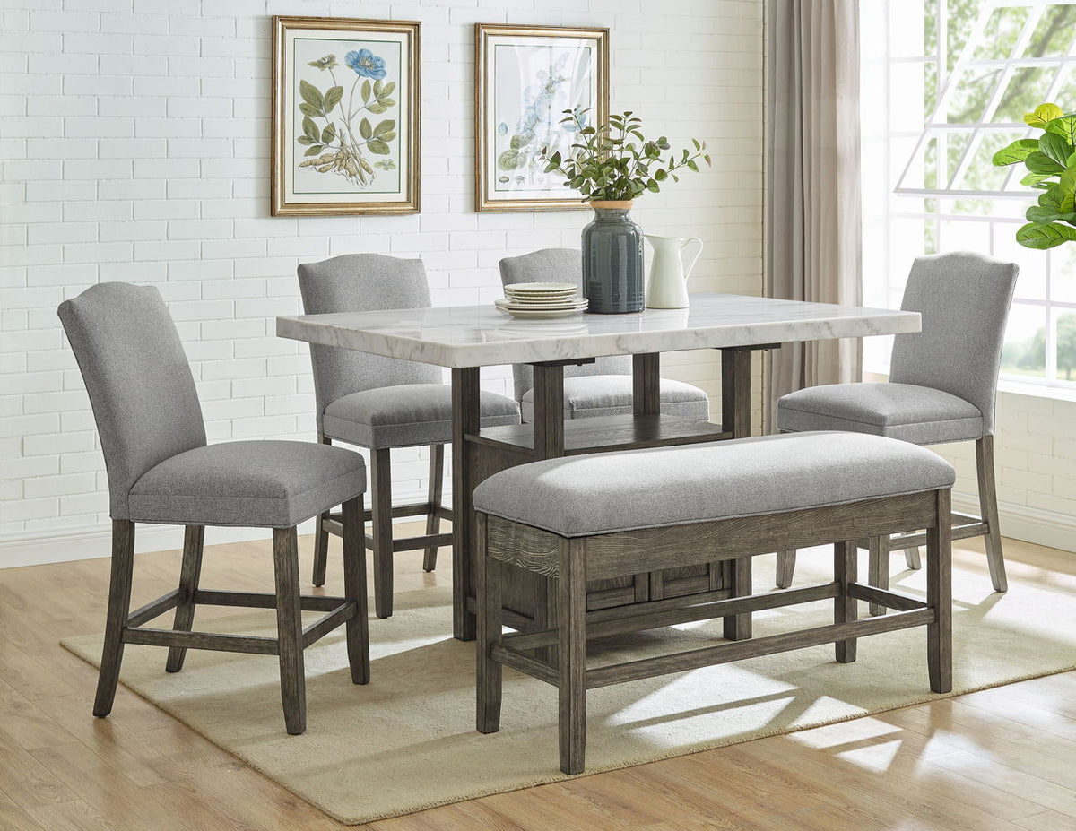 Grayson - Counter Height Set With White Top Table
