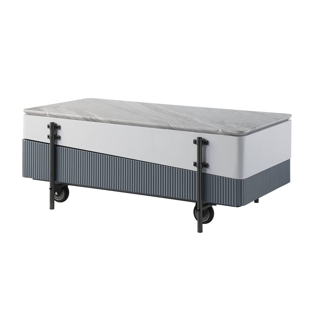 Wilkins - Coffee Table With Lift Top - Gray & White High Gloss