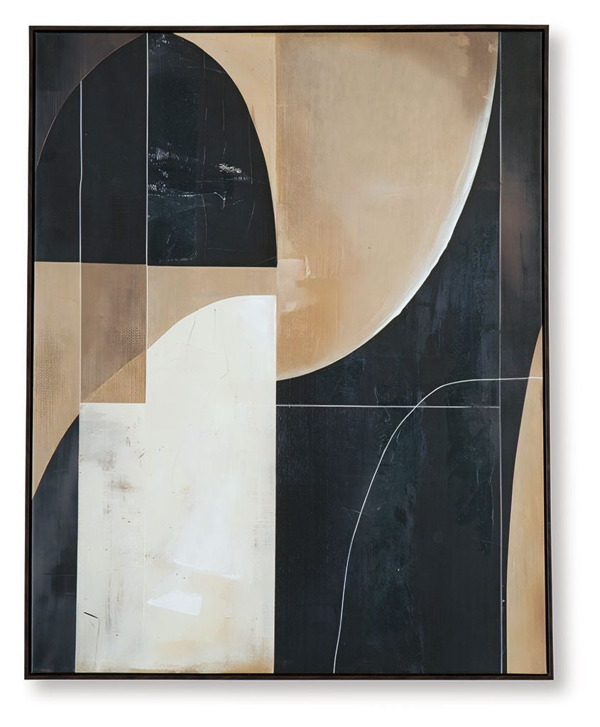 Ewanford - Wall Art - Black / Brown / Tan