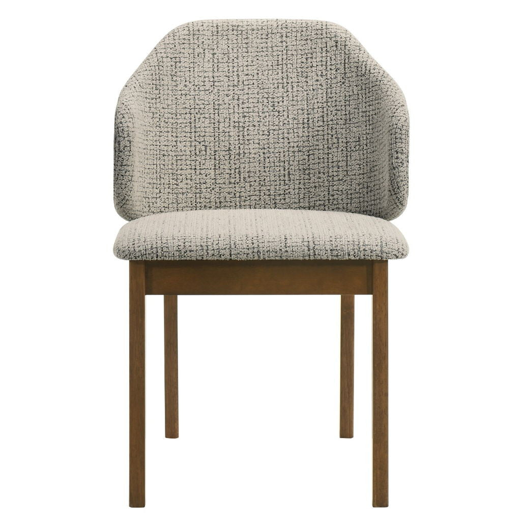 Oleia - Side Chair (Set of 2) - Chenille & Walnut