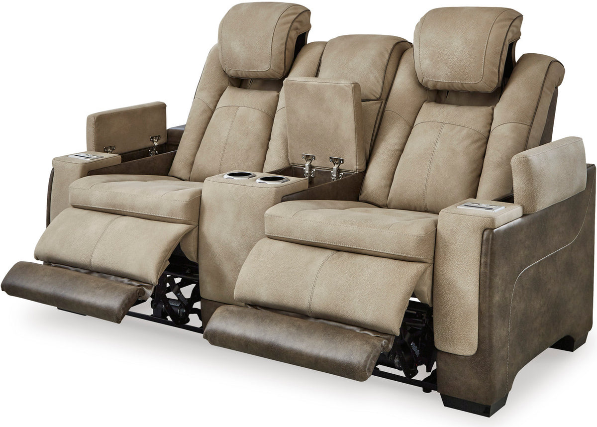ALAMOS Brown Power Reclining Sofa & Loveseat