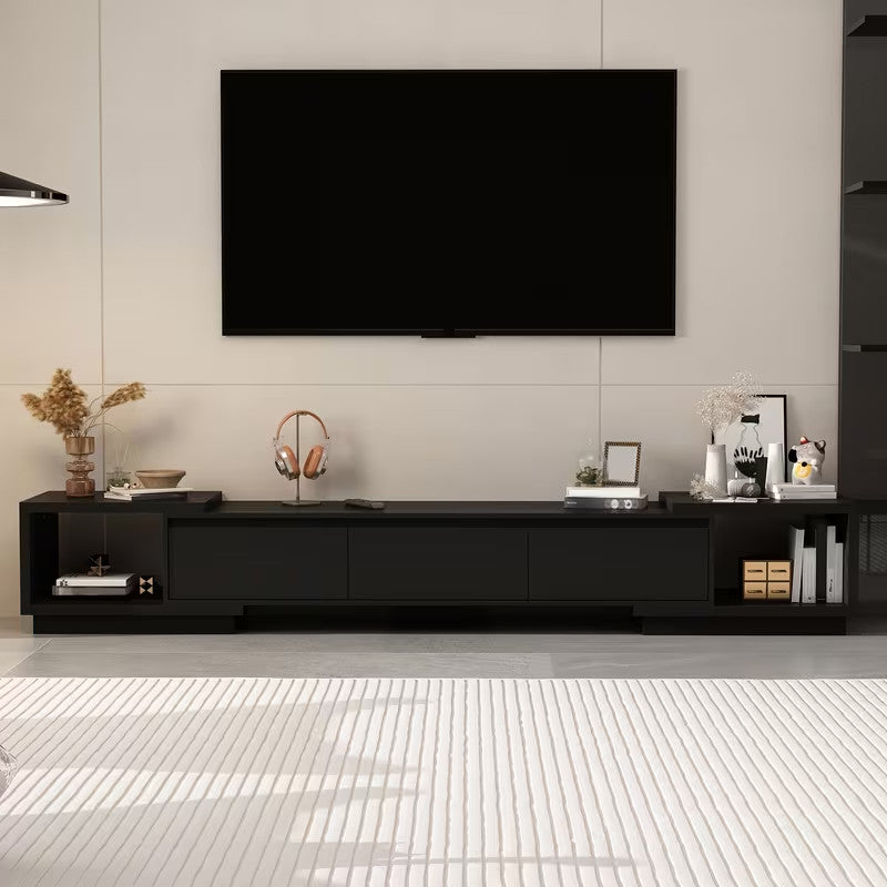 ALANZA Black 106" Wide x 15" Height TV Stand (RTA)