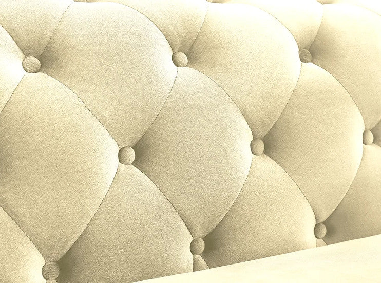 ALIZZA Beige Velvet 103" Wide Reversible Sectional