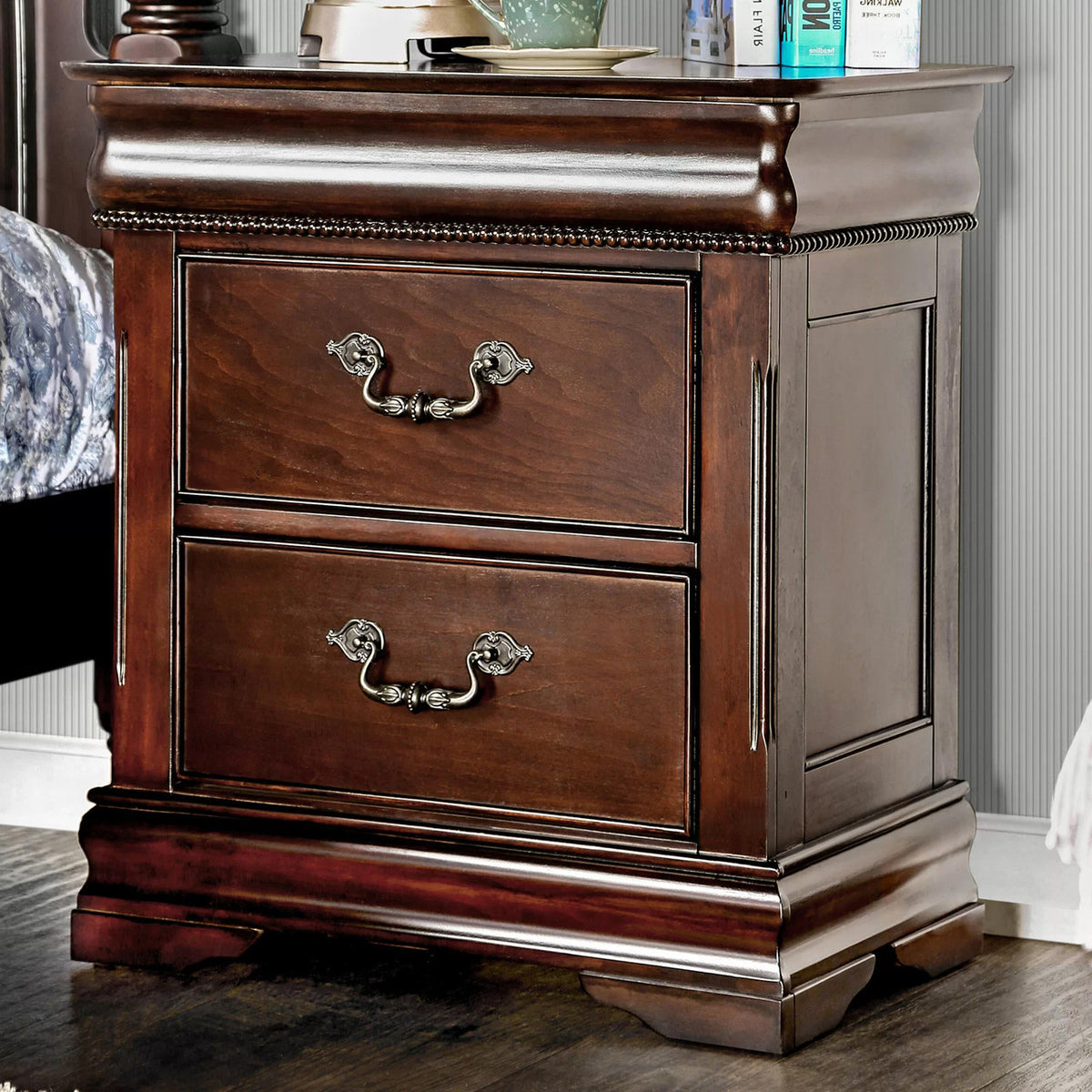 ALLONDRA Cherry 26" Wide Nightstand with Hidden Drawer