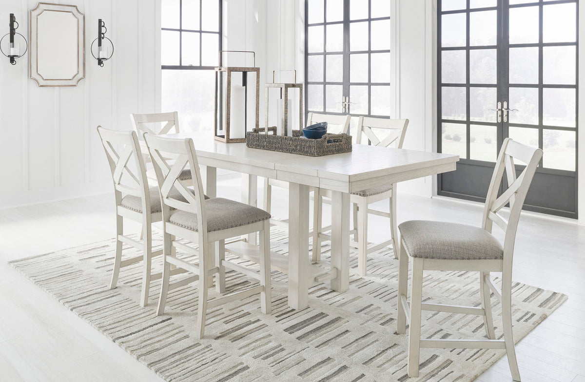 ALPINE White 7 Piece Counter Height Set