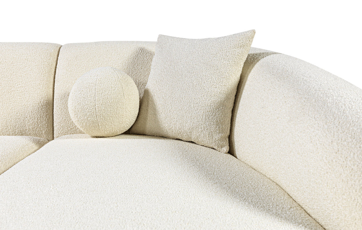 ALYNNA Ivory Boucle 116" Wide Sectional