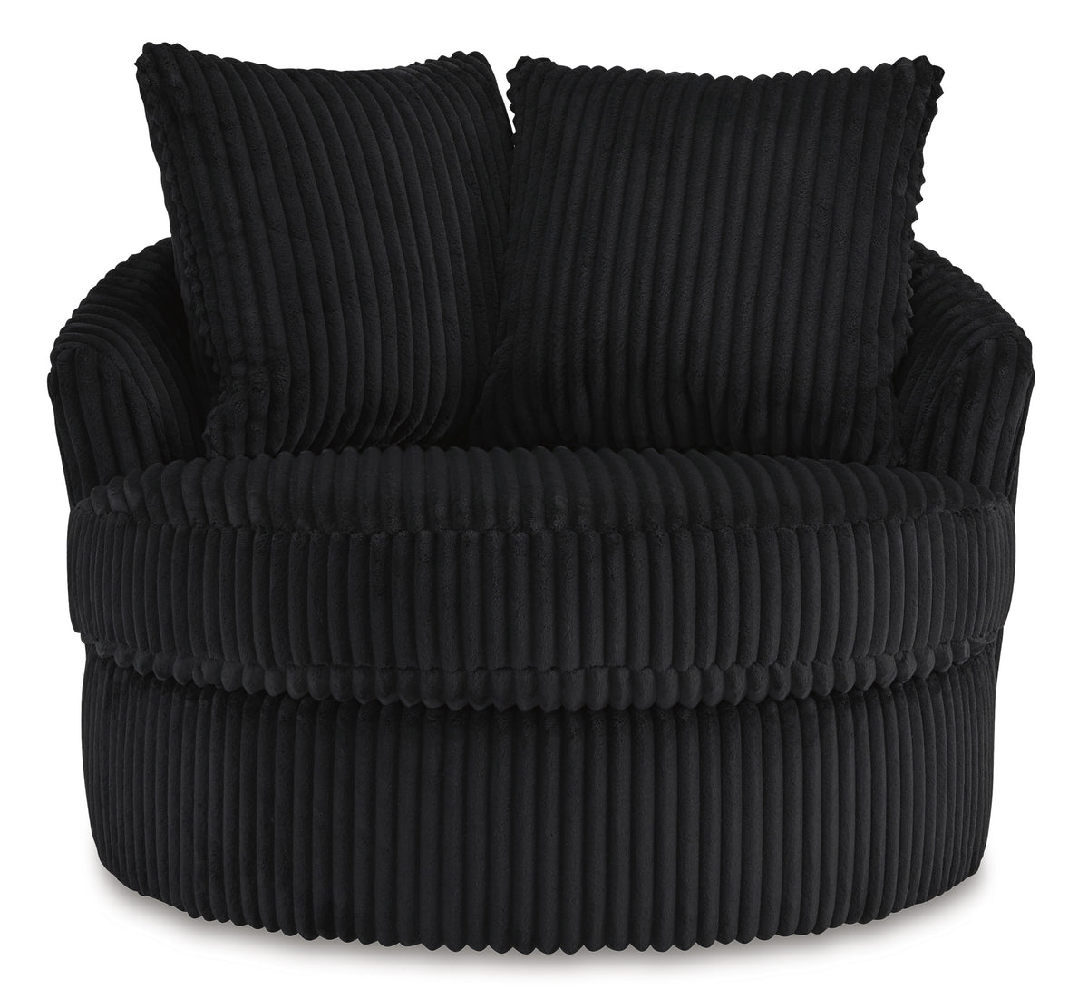 AMADA Black Corduroy 45" Wide x 44" Depth Swivel Chair