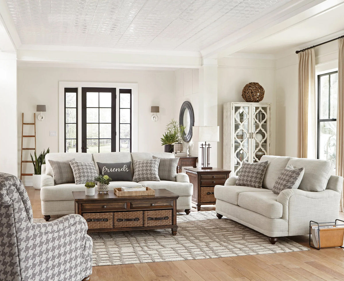 AMARA Light Gray and Tan Sofa and Loveseat