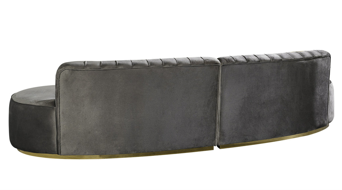 ANGELICA Gray Velvet Curved Sectional