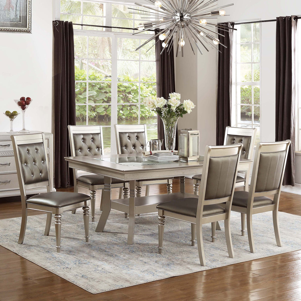 ANNABEL Silver 7 Piece Dining Set