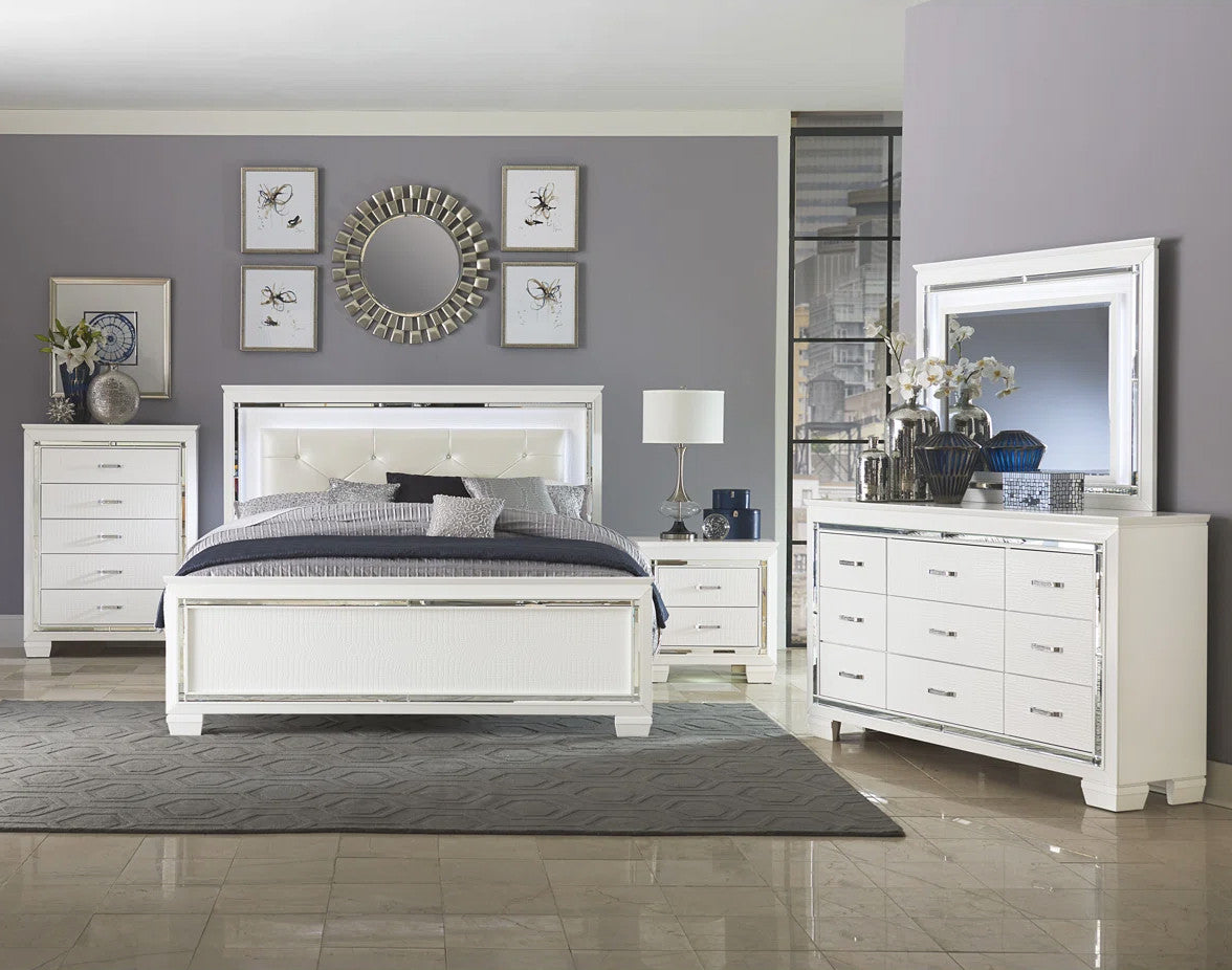 ANNIE White 60" Height LED Lighted Bed