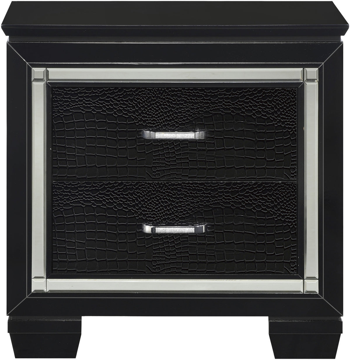 ANNIE Black 28" Wide Nightstand with LED Night Light