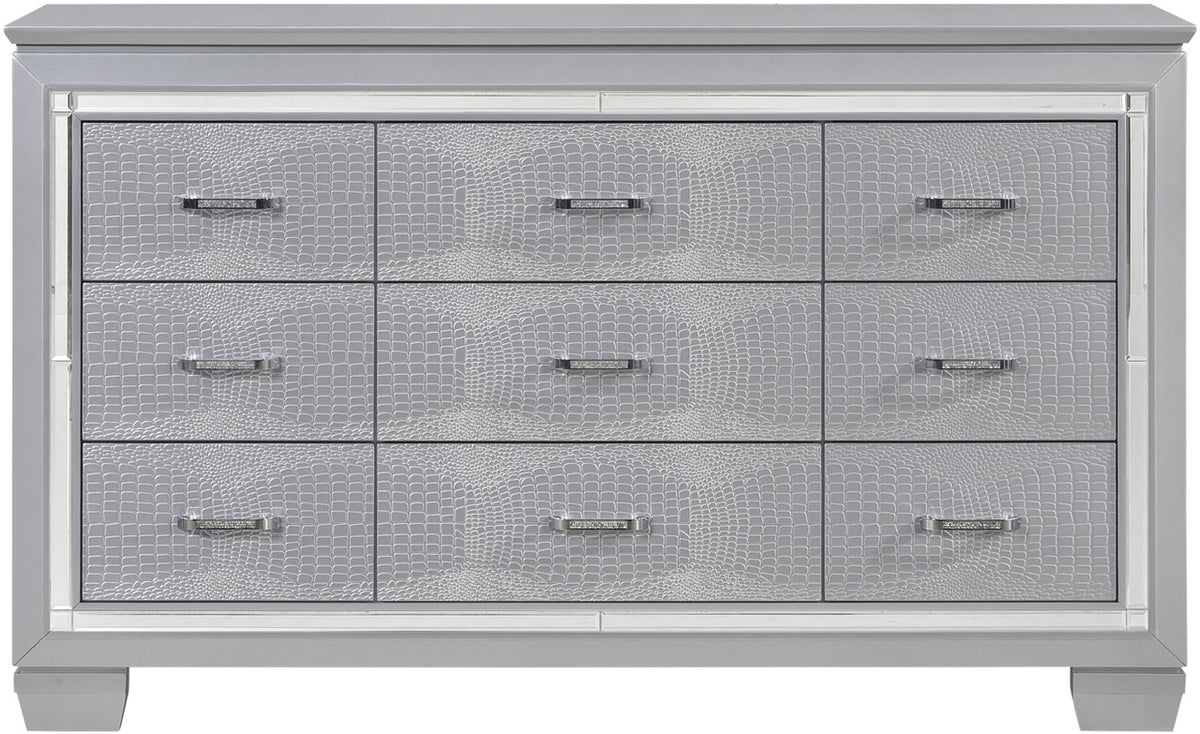 ANNIE Silver 64" Wide Lighted Dresser & Mirror