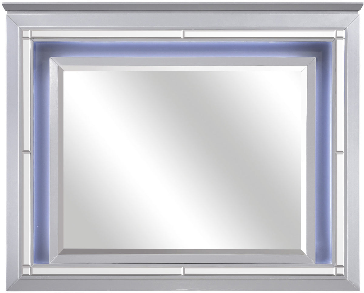 ANNIE Silver 64" Wide Lighted Dresser & Mirror