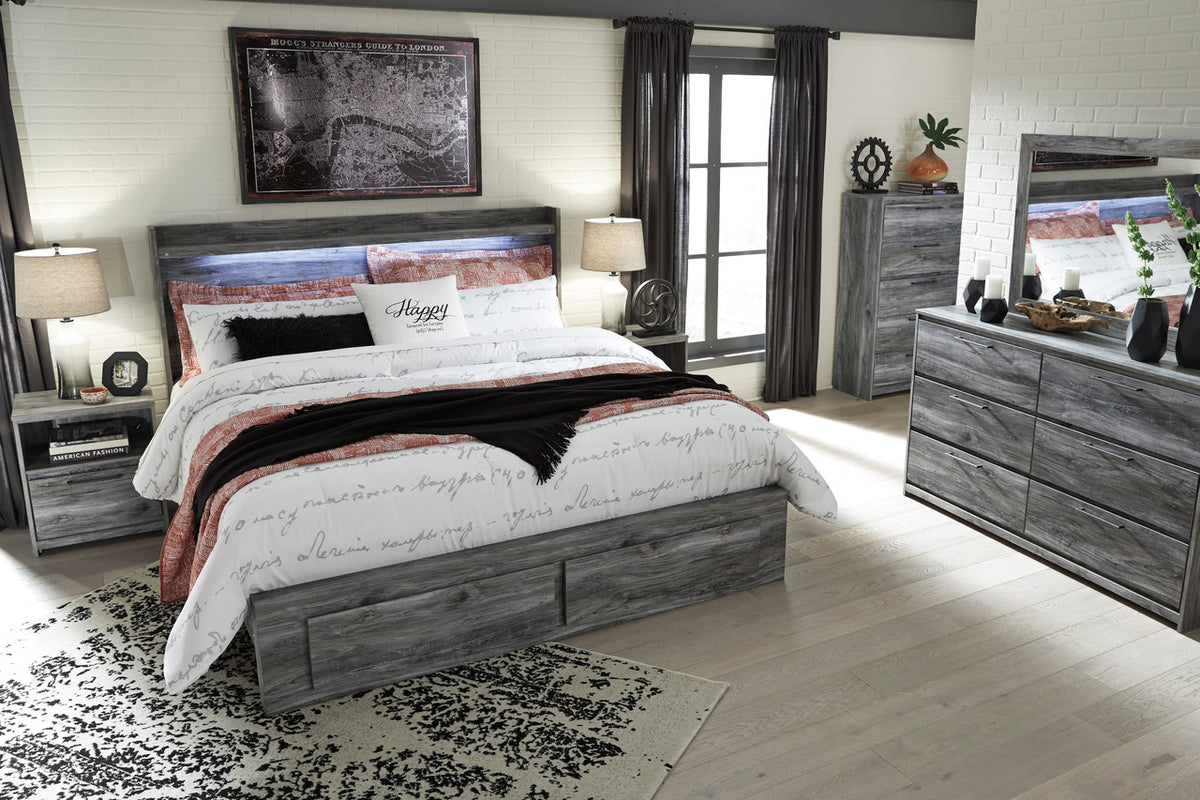 APTON Gray 52" Height Storage Footboard Bed