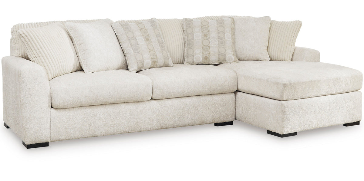 ARAMORE Neutral Poodle-Feel 121" x 65" Sectional with Chaise