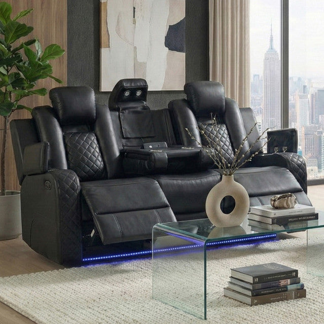 ARMADA Black 86" Wide Power Reclining Sofa
