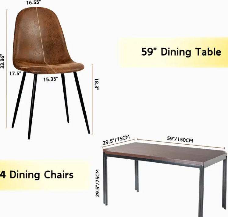 Abbie 5 Piece Dining Set