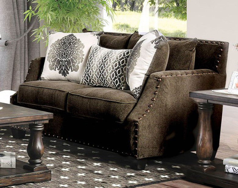 ADORJAN Brown Living Room Set