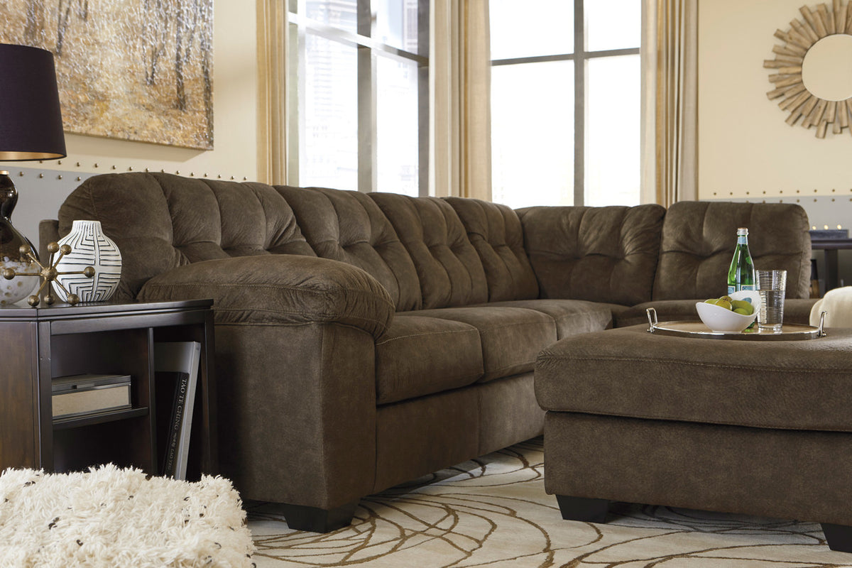ALVEN Brown 126" Wide Queen Sectional Sleeper