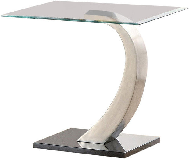 ANGELINA Satin Silver 24" Wide End Table