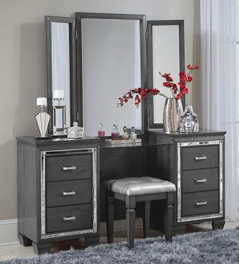 ANNIE Gray 64" Wide Vanity With Mirror